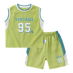 Quick Dry Sports Suit for Boys Baby Summer Clothes Vest And Pants Set Polyester Fiber School Gift Standard Package from Mainland China
