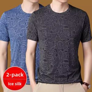 Ice Silk Quick Dry Short Sleeve T-Shirt Mens Summer Workwear Youth Large Size Cool Feeling Sports Sweatshirt Body Tee