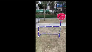 LUCKYBABE 2 in 1 Portable Kids Basketball and Soccer Goal Set Indoor Outdoor Sports Toy for Boys and Girls Adjustable Height Play Set