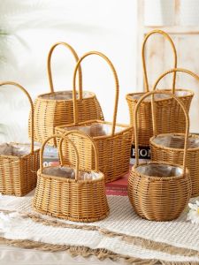 Hoa Tươi Lớn Hộp Đựng Hoa Thủ Công Bằng Tre Đan Cầm Tay Hộp Đựng Hoa Tươi Hộp Đựng Hoa Trong Nhà Trang Trí Nhà Cửa