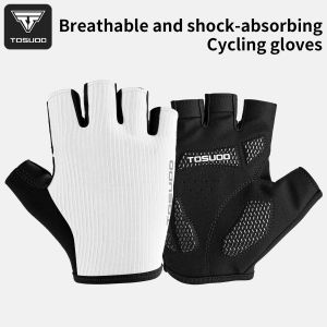 TOSUOD Cycling Gloves Non-Slip Breathable SBR Shock-Absorbing Half-Finger Bike Gloves With Quick-Release Pull Tab Bicycle Gear