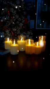 MLADEN 3 Sizes Acrylic Cup Flameless Electronic Candlestick Lamp Table Decoration Home Holiday Party Romantic Atmosphere