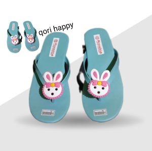 sandal jepit anak wanita cantik CPT kelinci cerah perempuan lucu lucu blue real pick COD bayar ditempat