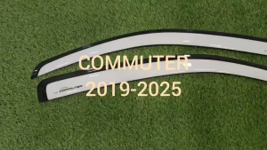 กันสาด คิ้ว กันสาดลม รถตู้ คู่หน้า 2 ชิ้น สีขาว  โตโยต้า คอมมิวเตอร์ รถตู้ หน้ายาว Toyota Commuter 2019 2020 2021 2022 2023 2024 2025 ใส่ร่วมกันได้ A