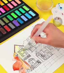 6Pcs Kuas Pena Cat Air Water Brush Ink Pen Kuas Mewarnai Lukis Set Watercolor Pen Refillable Pilot Paint Brush