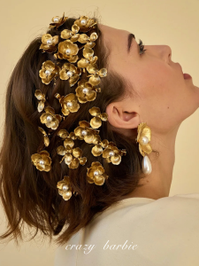 Spring Summer New Flower Hair Clips Side Bangs Hair Accessories Wedding Headwear Popular Fashion Small Partials Edge Clips