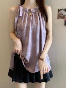 AIYITI | Elegant Satin Strap Vest Outerwear Large Size Womens Summer Loose Belly Cover Sleeveless Top Stylish Beautiful