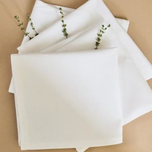Khăn Ăn Bằng Vải Lanh Trắng 40x40cm Khăn Ăn Trên Bàn Thanh Lịch Cho Đám Cưới Tiệc Sinh Nhật Lễ Hội Bàn Ăn - Bộ 1/5/10