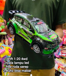 Civic Drift 4WD Mainan Mobil Remot Drift 4X4 Free Batre Cash Dan Roda Serep Cadangan Plus Cone Pembatas Jalan