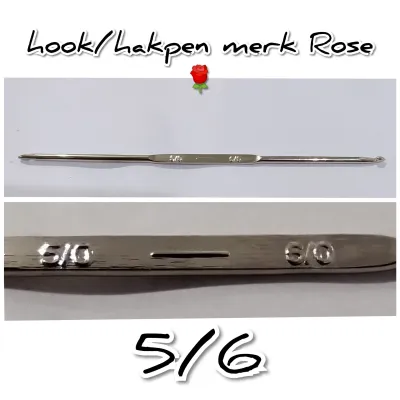 hakpen / crochet hook / jarum rajut besi Rose (dijual per 1 pcs)