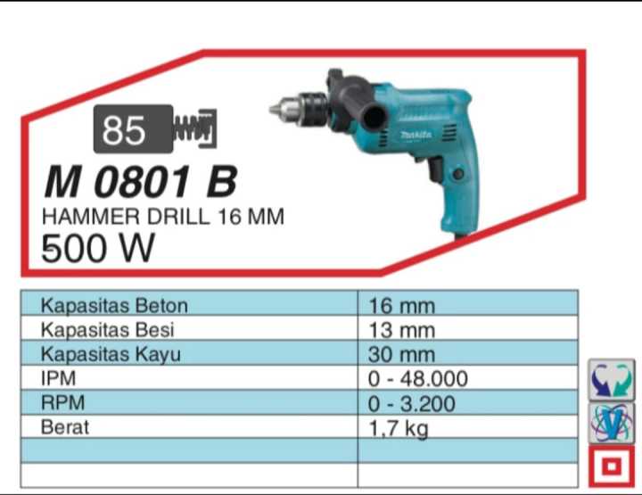 MAKITA ORIGINAL MESIN BOR TEMBOK 13 MM M0801B MAKITA MESIN BOR