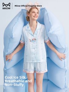 MiiOW | Cooling Ice Silk Pajama Set Thin Shortsleeve