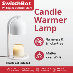 SwitchBot Smart Candle Warmer Lamp - Dimmable Electric Wax Melting Lamp with Timer Matter & App Control Flameless Scented Candle Heater No Fire Risk Retrofit Smart Home Device