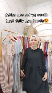 Baju Setelan Muslim Crinkle Polos /Two Peace Set Lengan Panjang