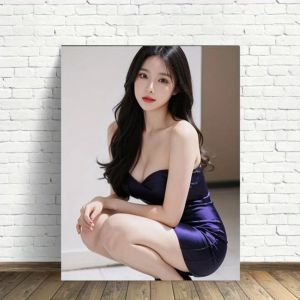 CIFbuy | Biển Hiệu Kim Loại Cổ Điển Hình Ảnh Người Phụ Nữ Châu Á Mặc Đồ Bơi Tranh Treo Tường 2D Trang Trí Phẳng Cho Quán Bar Phòng Nghỉ Nam Chủ Đề Hồ Bơi