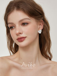 Aviho Blue And White Porcelain Pattern Hand-Painted Earrings New Chinese Style 2024 New Product National Trend Fashion Jewelry