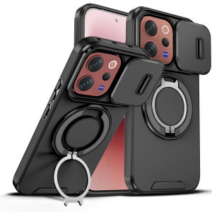 szhaiyu | Magnetic Ring Stand Phone Case for VIVO Y05 V70 V60 Lite VIVO 300 Pro Slide Camera Lens Protection TPU Frame Hard Plastic Cover