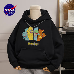 Cool NASA Pokemon Boys Hoodie Fleece Lined Spring Autumn New Style Cartoon Print Warmth Comfortable Polyester Cotton Blend Kids Clothes