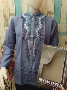 Jagoan Fashion Baju Koko Pria Bordir Badan BINUS DUS MOERBA Lengan Panjang Termurah M L XL
