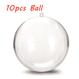 10Pcs Clear Acrylic Transparent Ball Plastic Fillable Bauble DIY Ornament Wedding Party Decorations For Home Kids Gift Candy Box