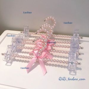 Adorable Pink Pearl Princess Style Underwear Hanger Clothes Organizer for Womens Lingerie And Pants Skirt Clips in China