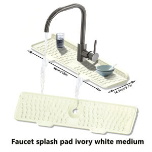 Kitchen sink splash guard silicone faucet handle drip tray multi-purpose drying pad sponge rack and bathroom countertop