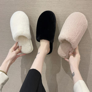 2023 New Womens Home Slippers Warm Soft Bottom Anti-slip Winter Cotton Slippers Couple Matching Furry Head Cover Slippers