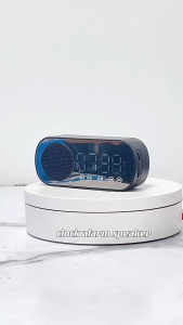 ลำโพงบลูทูธแบบพกพา วิทยุดิจิตอล FM นาฬิกาปลุก ฟังก์ชั่นหลากหลาย โหมดปลุกคู่ นาฬิกาโต๊ะอิเล็กทรอนิกส์ LED เครื่องเล่นเพลงบลูทูธไร้สาย ซับวูฟเฟอร์สเตอริโอ 3 มิติ ลำโพงบลูทูธอัจฉริยะ แสดงสถานะแบตเตอรี่ อุณหภูมิได้