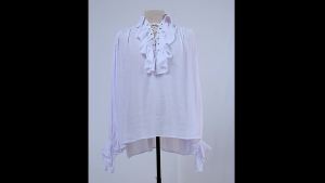 Baju Pirate lelaki Vampire Prince Poet Shirts zaman pertengahan Buccaneer pakaian renda Up Renaissance Vintage Gothic Blouse Tops