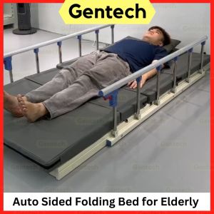 Auto Sided Electrical Adjustable Backrest Support Medical Bed Side Fold Lift Up Thickness Mattress With Remote Control