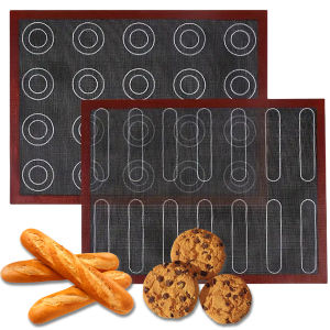 Silicone Hollowing out Baking Mat Sheet Nonstick Oven Mesh Pad Breathable Glass Fiber Heat-Resistant Cooking Bakeware Baking Mat