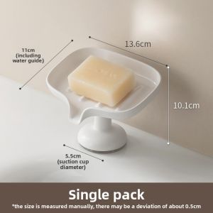 LANJIAOLUO | Soap Storage Tray with Suction Cup and Drainage