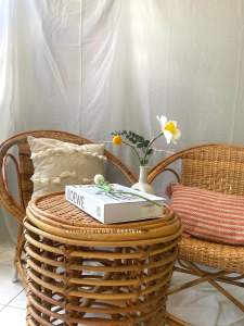 ชุดโต๊ะเก้าอี้หวายแท้ (เก้าอี้1ตัว+โต๊ะ1ตัว)