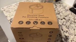 3L Large Stainless Pet Water Fountain Water Dispenser for Dog Cat Automatic Cat Feeder