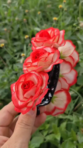 กิ๊บหนีบผม กิ๊บหนีบผมติดดอกไม้ ดอกุหลาบ ดอกุหลาบเกรดA ตัวดอกสวยมาก สีสดใส ทนทานใช้งาน