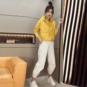 Back Breathable Mesh Patchwork Sun Protection Clothing for Women K-style Loose Short Lightweight Breathable Skin Clothing Cardigan Short Coat Trendy