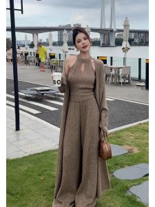 YUEZHONGWEI | Bộ Đồ Ba Món Phong Cách Hàn Quốc Đầu Thu
