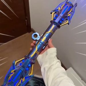 Flashing Light Up Sword Gravity Double Sword Gravity Sword Lightstick Cosplay Toys Weapon Toys Flashing Weapon Sound for Boys attractive