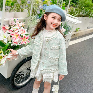 Stylish Spring Autumn Childrens Jacket for Girls Baby Clothes Korean Style Short Coat Little Girl Outfit Fashionable Kids Clothing