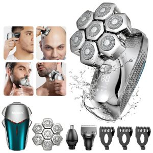 KENSEN 5 In 1 7D Men Shaver Efficient Shaving Nose Hair Beard Trimmer Body Hair Shaver Multifunctional USB Charging Electric Bald Head Hair Clipper