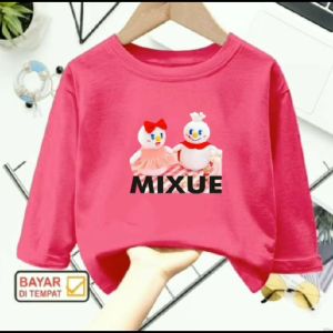 Kaos atasan anak usia 1-12 tahun Mixue Bone lengan panjang