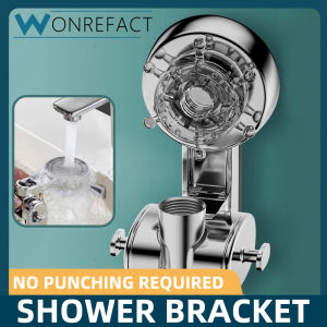 Bathroom Punch Free Shower Bracket Bathroom Shower Head 1.5m Hose Set Wall Mounted Bracket 360° Adjustable