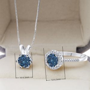 Sparkling 2CT Moissanite Ring Pendant Set 925 Sterling Silver Fine Jewelry Perfect Gift for Valentines Day Female Dating Gift