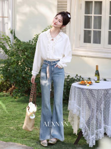 Quần Jeans Dài Thẳng Màu Xanh Nhẹ Cho Mùa Hè Nữ