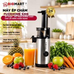 Máy Ép Chậm Mini Fujihome SJ08 (130W) - Máy Ép Trái Cây Cầm Tay Siêu Gọn Ép Kiệt Bã Giữ 97% Vitamin Chính Hãng