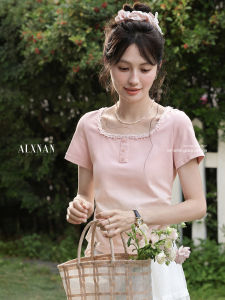 Áo Thun Tay Ngắn Màu Hồng Elegance Độc Đáo