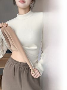 MiiOW | Áo len dệt kim dày lót lông cừu cổ cao cho nữ MiiOW Áo khoác ngoài mùa đông ấm áp ôm vừa vặn