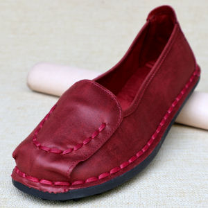 Old Beijing Cloth Shoes Womens Spring Autumn Breathable Comfortable Flat Bottom Soft Sole Anti-slip Elderly Bean Bean Shoes