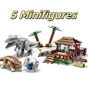 Compatible MOC Sets Dinosaur Park Movie Series Building Blocks Indominus Rex vs. Ankylosaurus Childrens World Toys Gift 75941