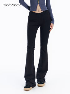 สูง เอว บาน กางเกง โยคะรูปตัววี กางเกงขายาว ผู้หญิง เซ็กซี่ การยกก้น สีดำ การเดรปแบบยาว กางเกง ลำลอง สูง เอว กางเกงขายาว